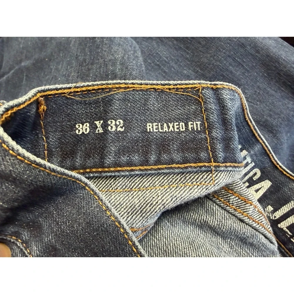 Nautica Jeans Co. Dark Wash Blue Jeans Relaxed Fit Mens' size 36x32 100% Cotton